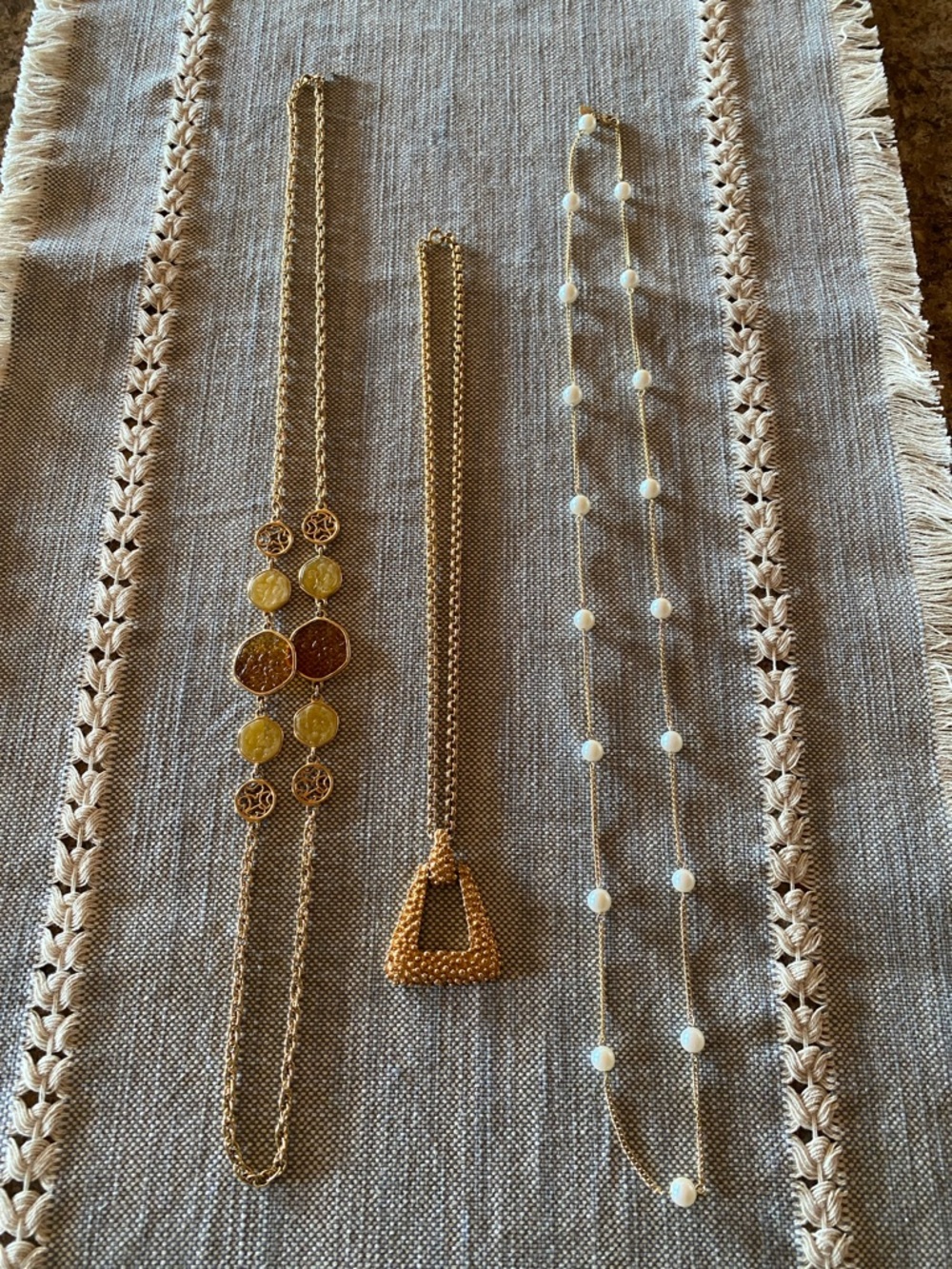 Vintage Sarah Coventry Necklace Set - 3 Gold Tone Statement & Layering Pieces